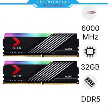 RAM PC PNY XLR8 DDR5 6000MHz Heatsink RGB 32GB MD32GK2D5600040MXRGB