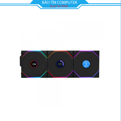 Quạt tản nhiệt máy tính Lian Li TL LCD Wireless 120-3 Black - 12TLLCD1W3B