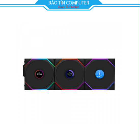 Quạt tản nhiệt máy tính Lian Li TL LCD Wireless 120-3 Black - 12TLLCD1W3B