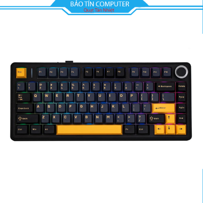 Bàn phím cơ AULA F75 3 Mode Black Gold Reaper switch